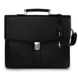 Bag Street Aktentasche Herren schwarz Kunstleder-Aktentasche Aktenkoffer Bürotasche mit Fee-Anhänger von SilberDream OTJ117S - 1