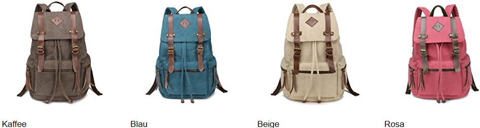 Canvas Rucksack Vintage - Für Laptop Bis 15 Zoll, 33x18x45cm, Unisex