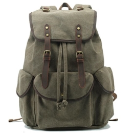 BAOSHA CN-01 Vintage Canvas Rucksack - Armee Grün