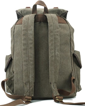 BAOSHA CN-01 Vintage Canvas Rucksack - Armee Grün