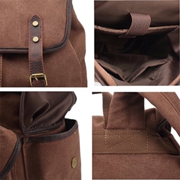 BAOSHA CN-01 Vintage Canvas Rucksack - Armee Grün