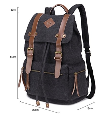 BeautyWill Damen & Herren Vintage Canvas Rucksack
