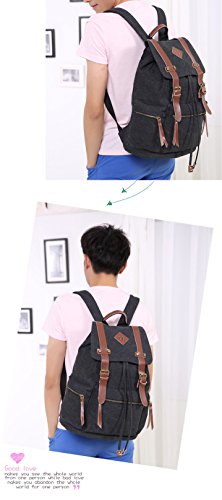 BeautyWill Damen & Herren Vintage Canvas Rucksack