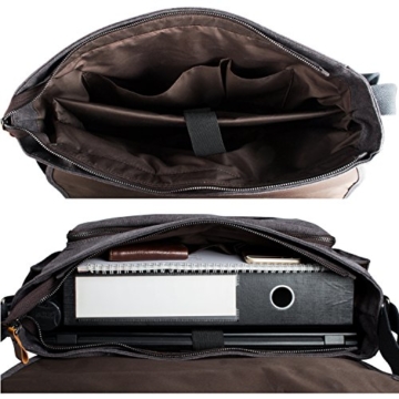 Estarer Umhängetasche / Laptoptasche 15.6 Zoll für Arbeit Uni aus Canvas Grau - 4