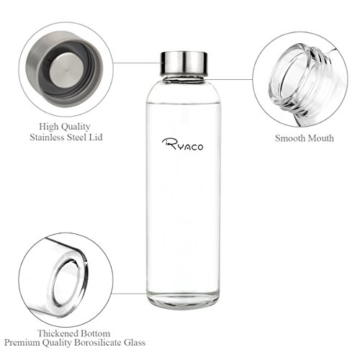 Ryaco Glasflasche Trinkflasche Classic 550ml